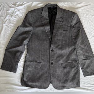 Men’s Joseph & Feiss Blazer Sport Coat Size 42L Charcoal Gray 100% Lambswool